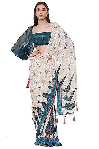 Green Embroidered Blouse by Limerick By Abirr N' Nanki