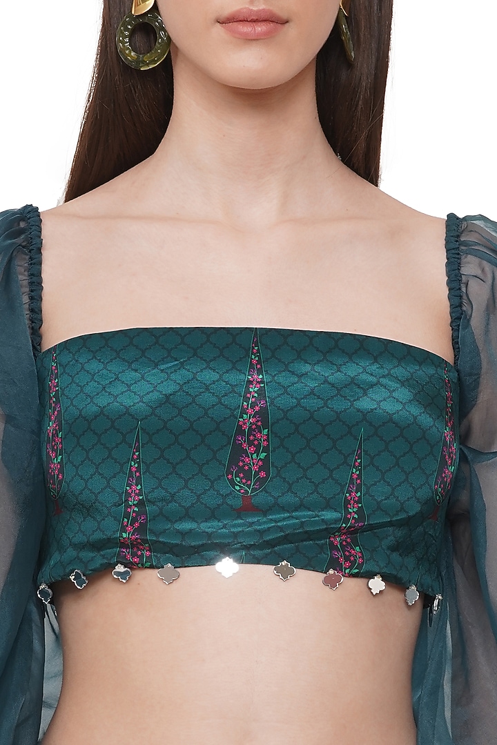 Green Embroidered Blouse by Limerick By Abirr N' Nanki at Pernia's Pop Up Shop