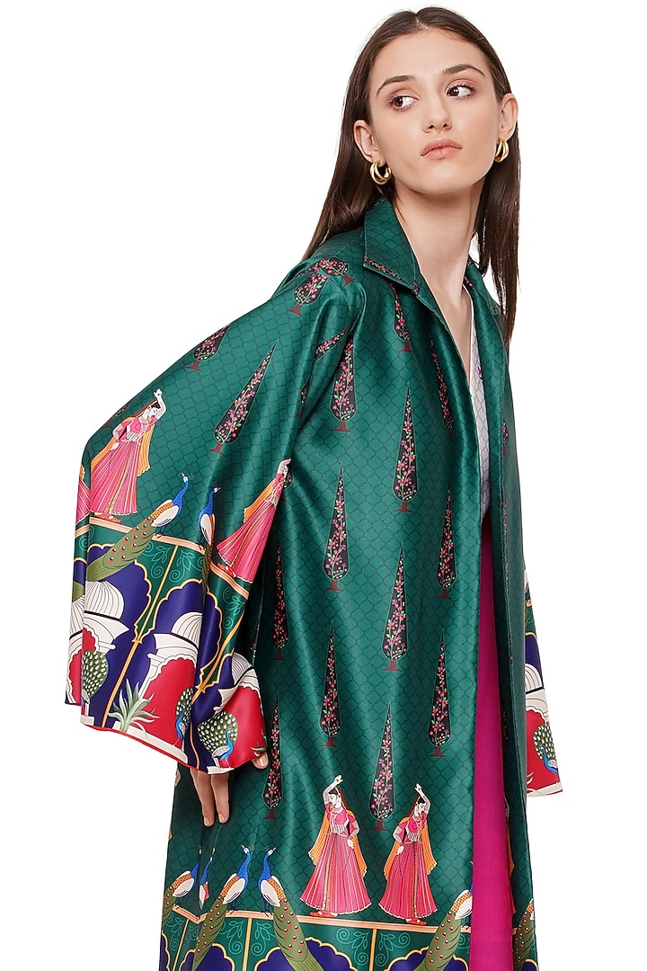 Multi-Coloured Silk Printed Jacket by Limerick By Abirr N' Nanki at Pernia's Pop Up Shop