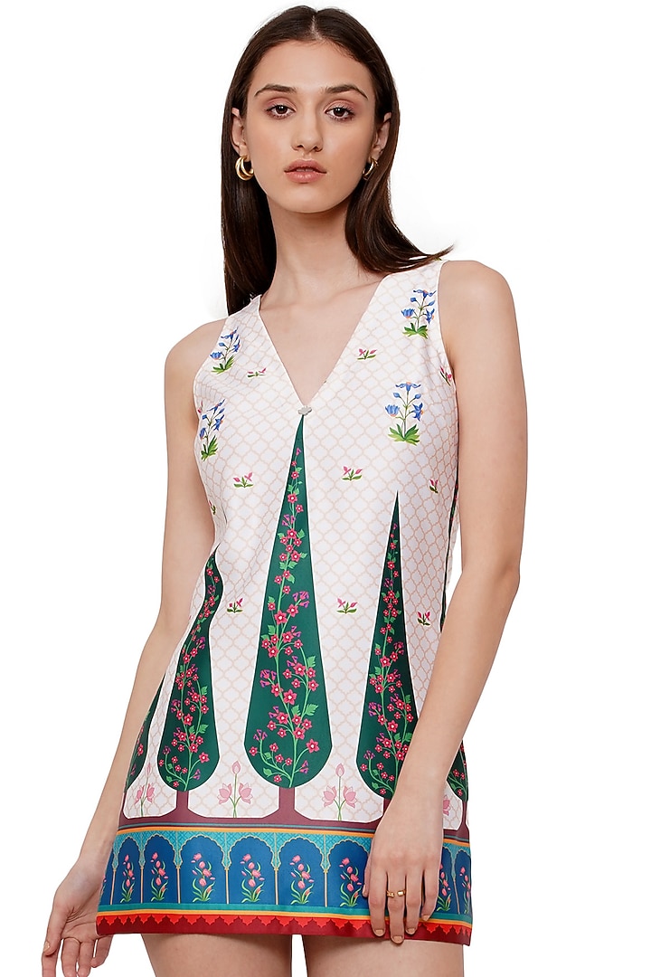 Multi-Coloured Silk Printed Summer Dress by Limerick By Abirr N' Nanki at Pernia's Pop Up Shop