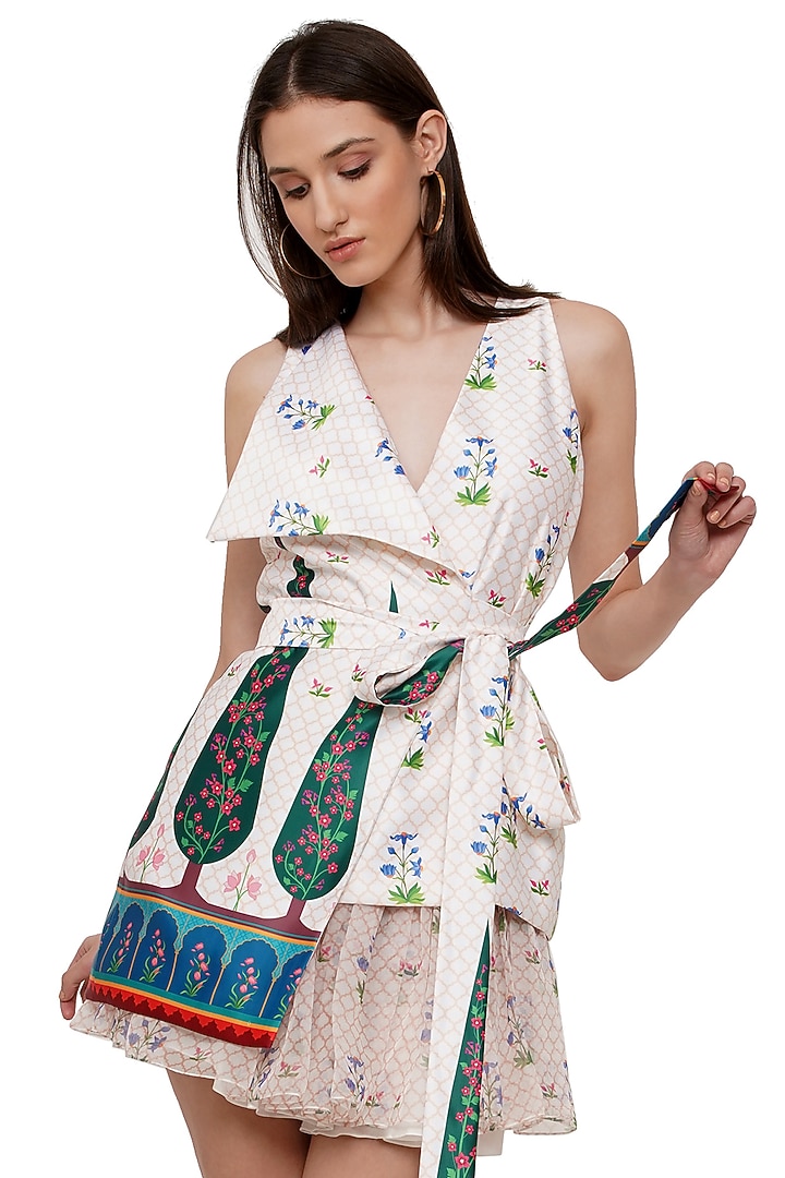 Multi-Coloured Silk Printed Jacket by Limerick By Abirr N' Nanki at Pernia's Pop Up Shop