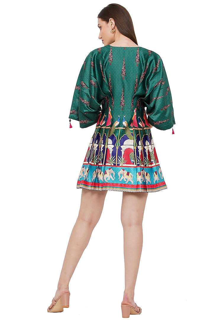Emerald Printed Draped Summer Dress by Limerick By Abirr N' Nanki at Pernia's Pop Up Shop