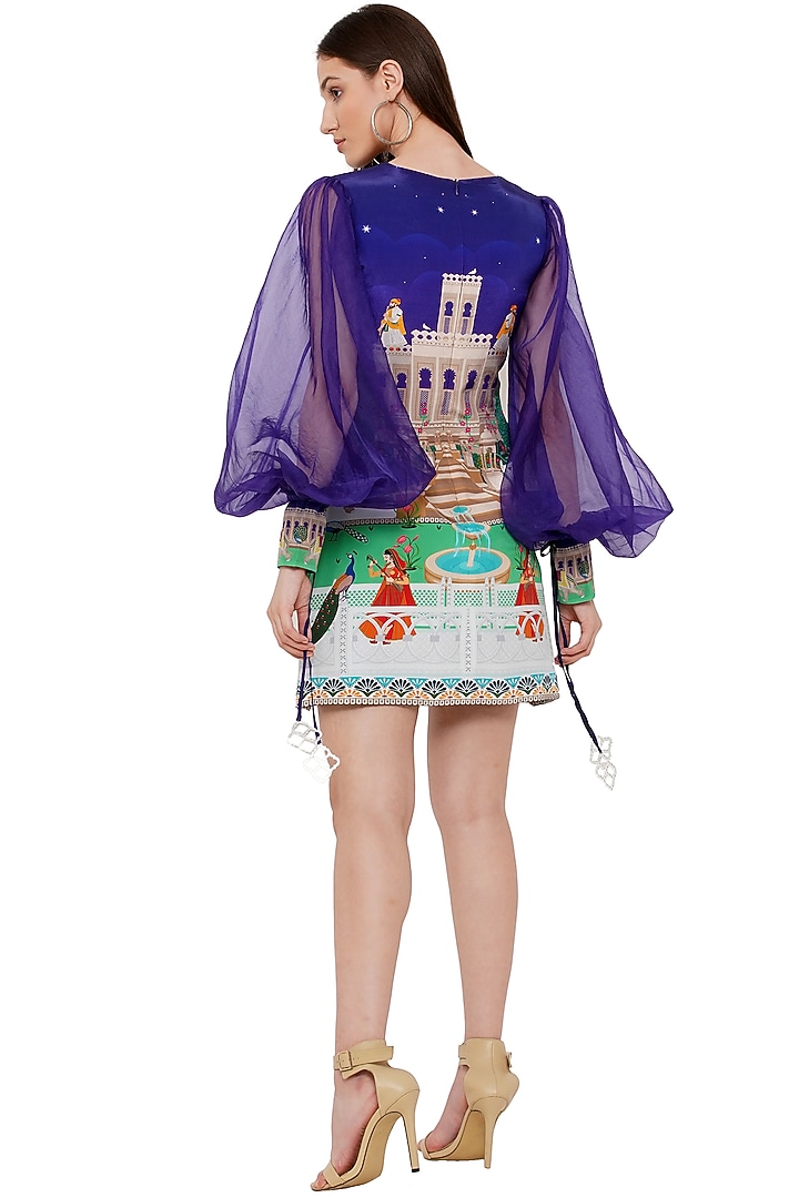 Purple Printed Vacation Dress by Limerick By Abirr N' Nanki at Pernia's Pop Up Shop