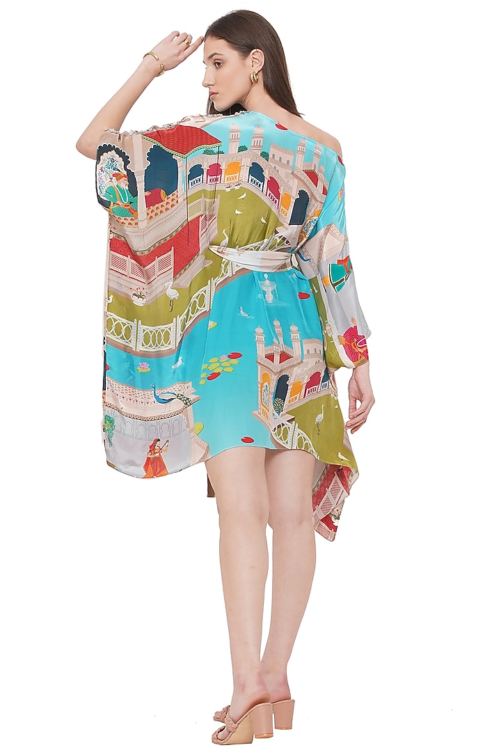 Multi-Colored Printed Kaftan Dress by Limerick By Abirr N' Nanki at Pernia's Pop Up Shop