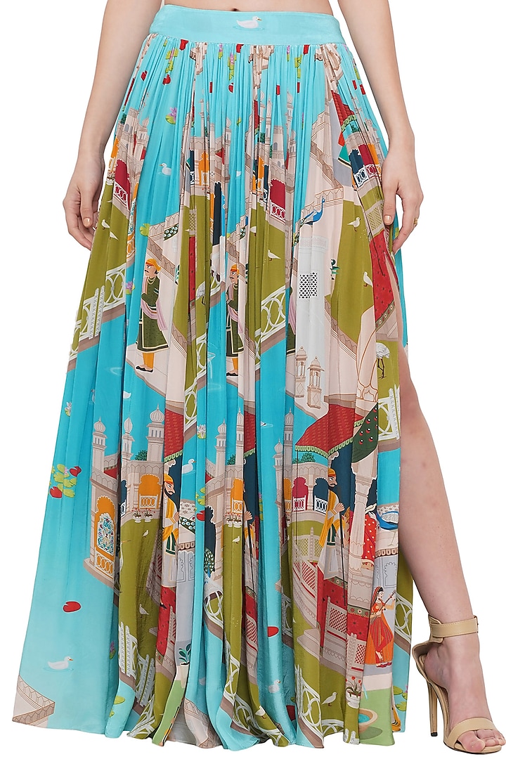 Multi-Colored Printed Skirt by Limerick By Abirr N' Nanki
