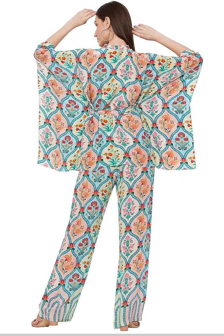Multi-Colored Crepe Printed Kaftan Shirt by Limerick By Abirr N' Nanki at Pernia's Pop Up Shop