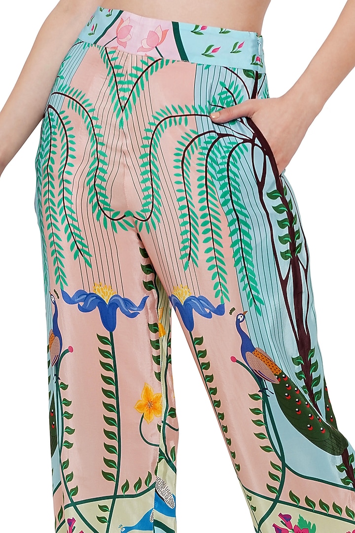 Multi-Colored Crepe Printed Pants by Limerick By Abirr N' Nanki at Pernia's Pop Up Shop