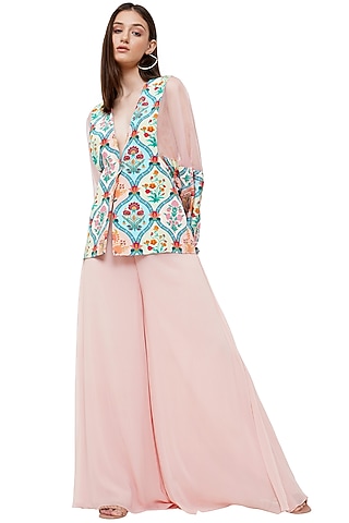 Multi-Colored Printed Jacket by Limerick By Abirr N' Nanki