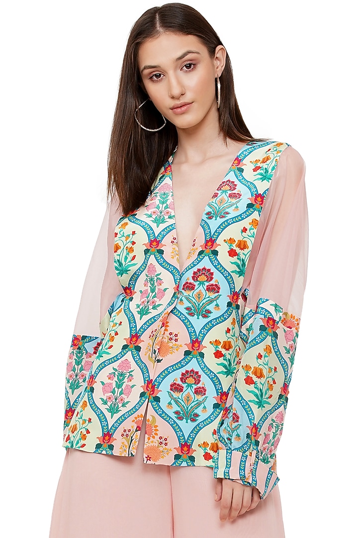 Multi-Colored Printed Jacket by Limerick By Abirr N' Nanki at Pernia's Pop Up Shop