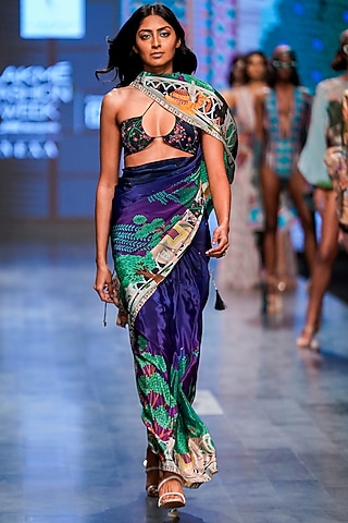 Multi-Colored Printed Blouse by Limerick By Abirr N' Nanki