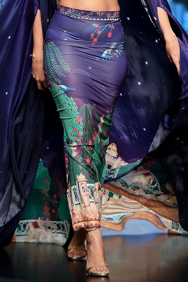 Multi-Colored Spandex Printed Skirt by Limerick By Abirr N' Nanki at Pernia's Pop Up Shop