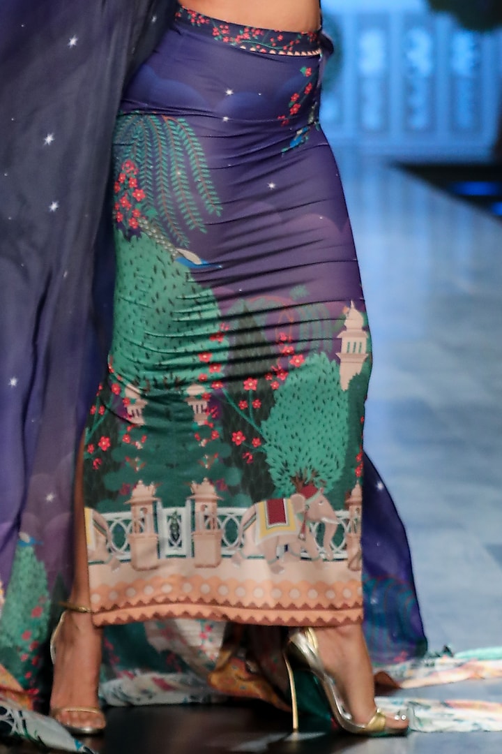 Multi-Colored Spandex Printed Skirt by Limerick By Abirr N' Nanki at Pernia's Pop Up Shop