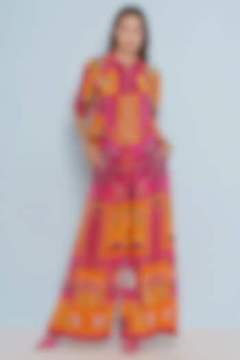 Multi-Colored Crepe Chintz Printed Pants by Limerick By Abirr N' Nanki at Pernia's Pop Up Shop