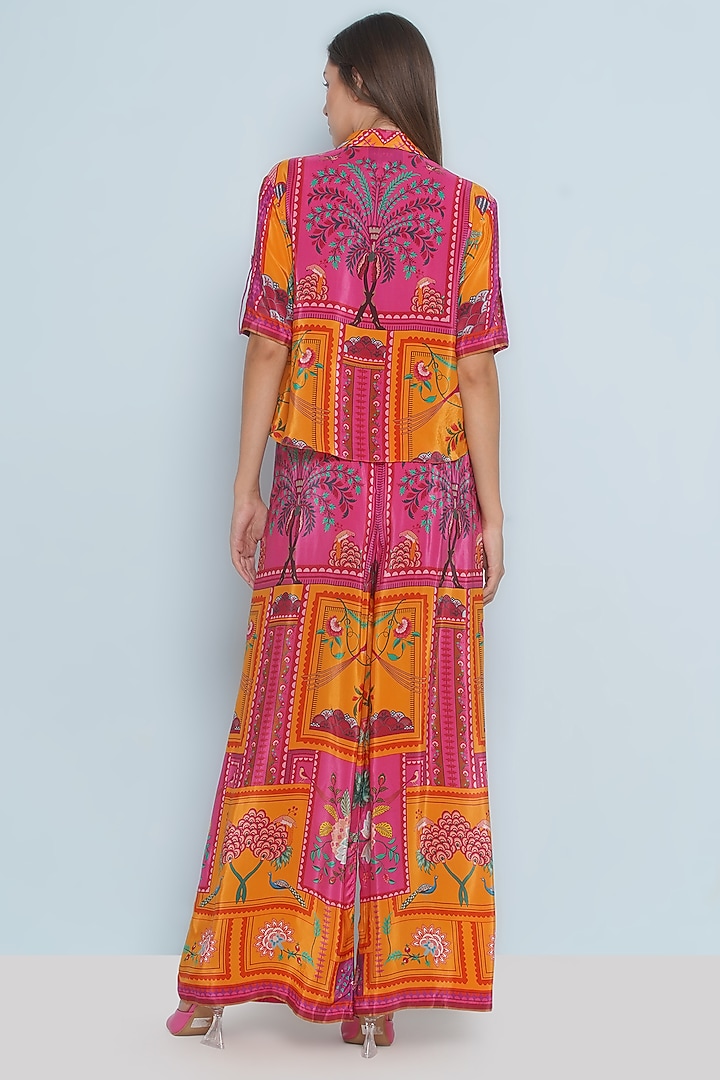 Multi-Colored Crepe Chintz Printed Pants by Limerick By Abirr N' Nanki at Pernia's Pop Up Shop