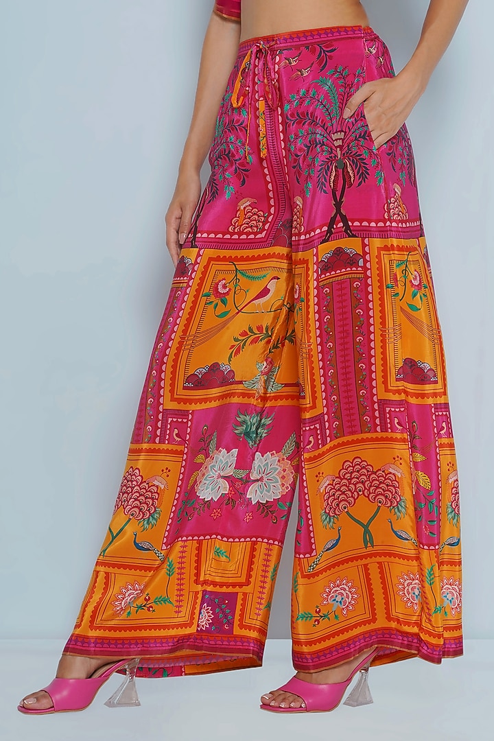 Multi-Colored Crepe Chintz Printed Pants by Limerick By Abirr N' Nanki at Pernia's Pop Up Shop