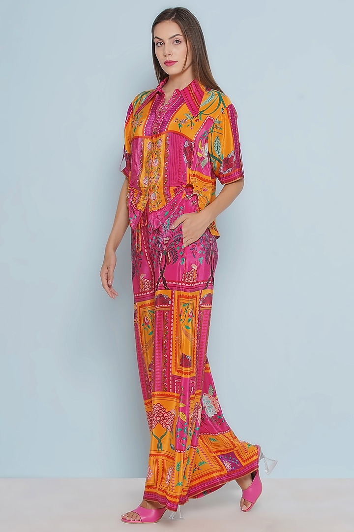 Multi-Colored Crepe Chintz Printed Pants by Limerick By Abirr N' Nanki at Pernia's Pop Up Shop