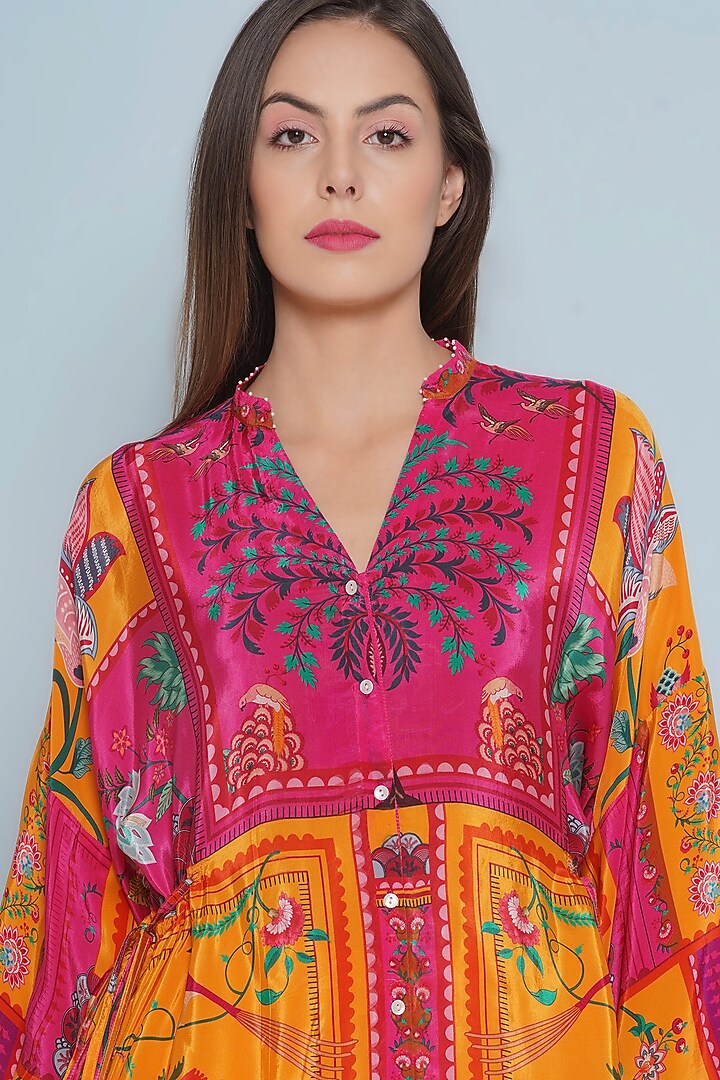 Multi-Colored Crepe Printed & Embroidered Tunic by Limerick By Abirr N' Nanki at Pernia's Pop Up Shop