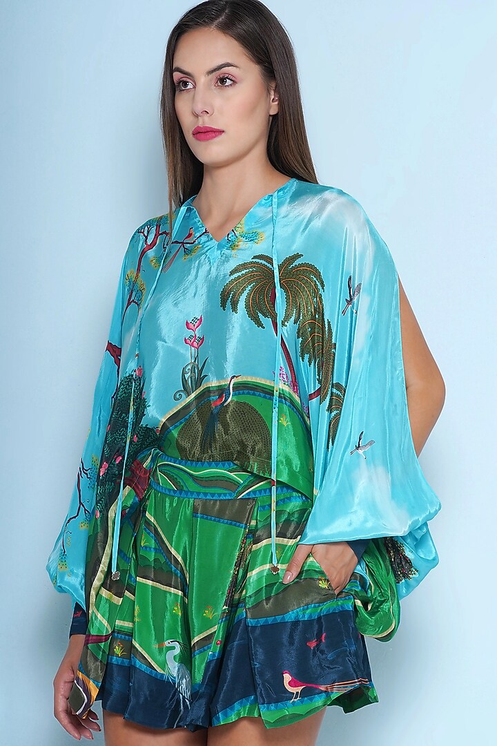 Multi-Colored Crepe Chintz Printed Top by Limerick By Abirr N' Nanki at Pernia's Pop Up Shop