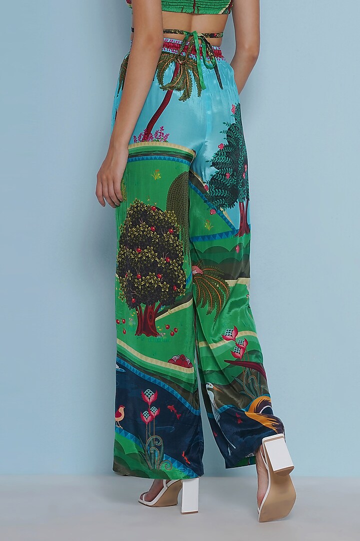 Multi-Colored Crepe Chintz Printed Pants by Limerick By Abirr N' Nanki at Pernia's Pop Up Shop
