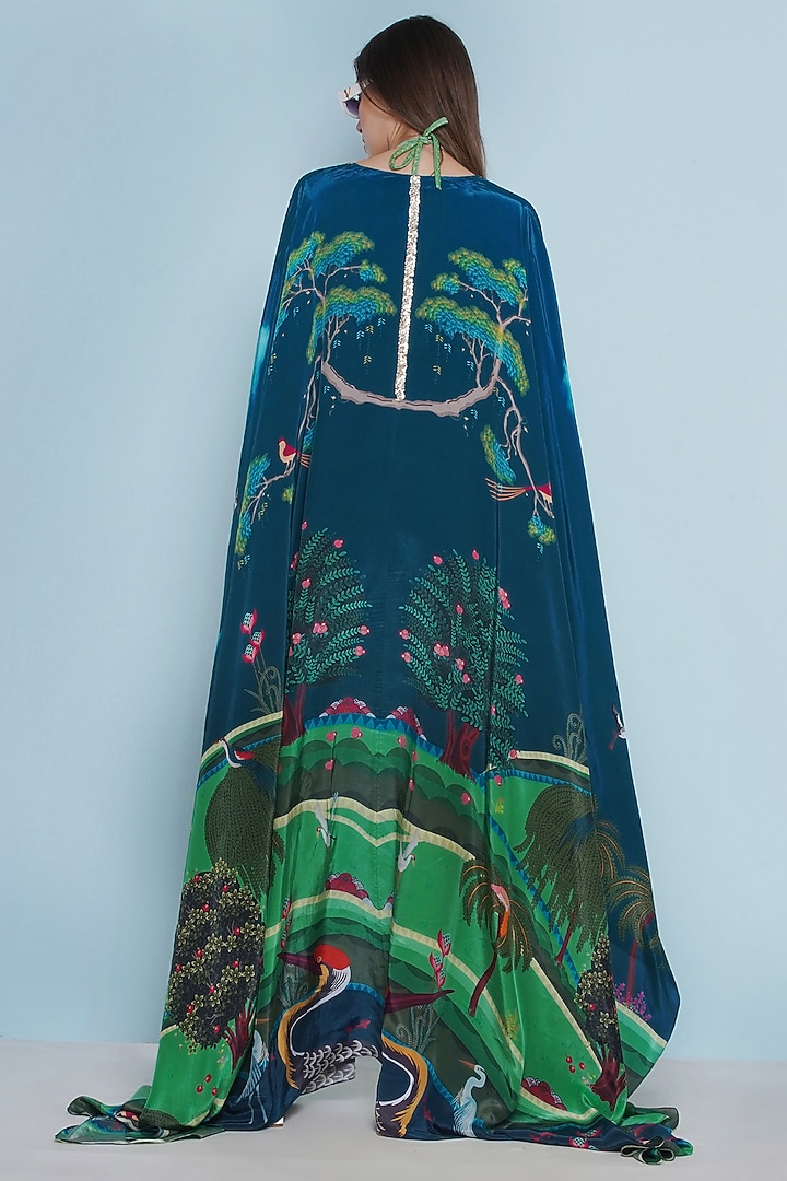 Multi-Colored Crepe Chintz Printed Cape by Limerick By Abirr N' Nanki at Pernia's Pop Up Shop