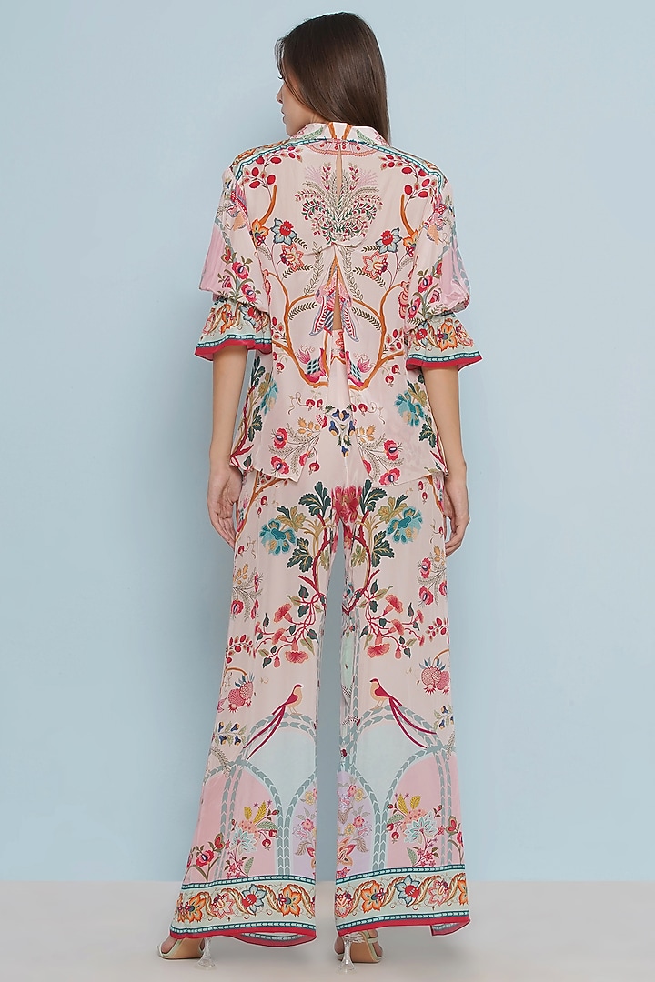 Multi-Colored Crepe Chintz Printed Wrap Pants by Limerick By Abirr N' Nanki at Pernia's Pop Up Shop