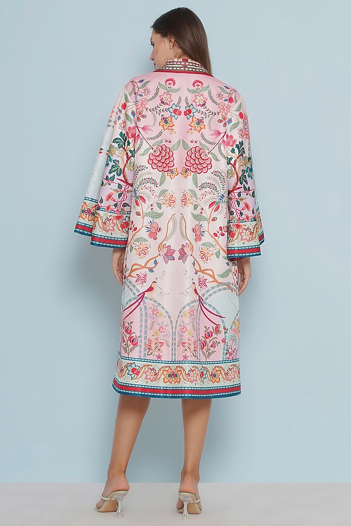 Multi-Colored Scallop Textured Satin Embroidered Oversized Jacket by Limerick By Abirr N' Nanki at Pernia's Pop Up Shop