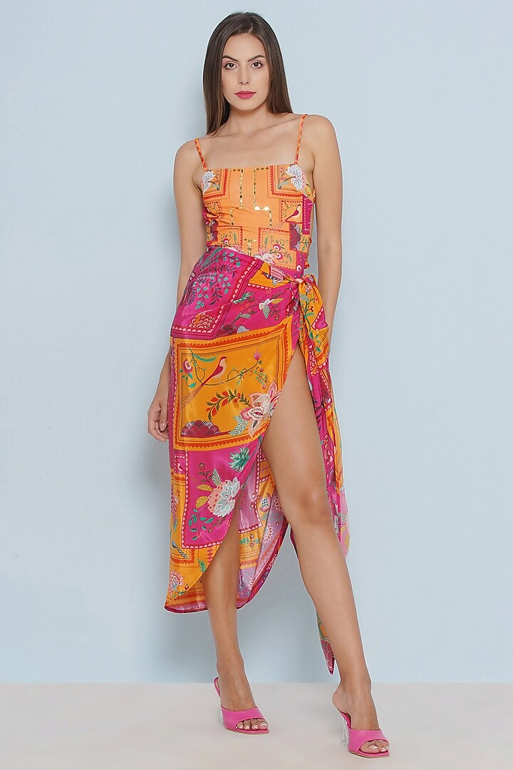 Multi-Colored Crepe Printed Cover-Up by Limerick By Abirr N' Nanki at Pernia's Pop Up Shop