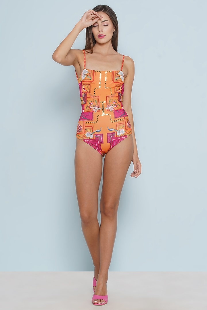 Multi-Colored Polyester & Spandex Chintz Printed Monokini by Limerick By Abirr N' Nanki at Pernia's Pop Up Shop