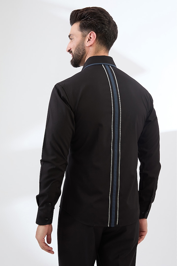 Black Cotton Shirt by Label Mukund Taneja at Pernia's Pop Up Shop