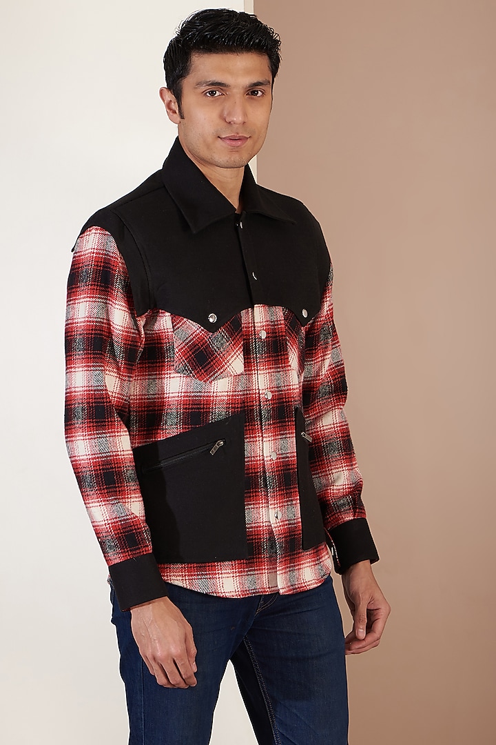 Multi-Colored Tweed Patchwork Jacket by Label Mukund Taneja at Pernia's Pop Up Shop
