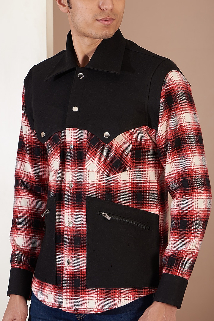 Multi-Colored Tweed Patchwork Jacket by Label Mukund Taneja at Pernia's Pop Up Shop
