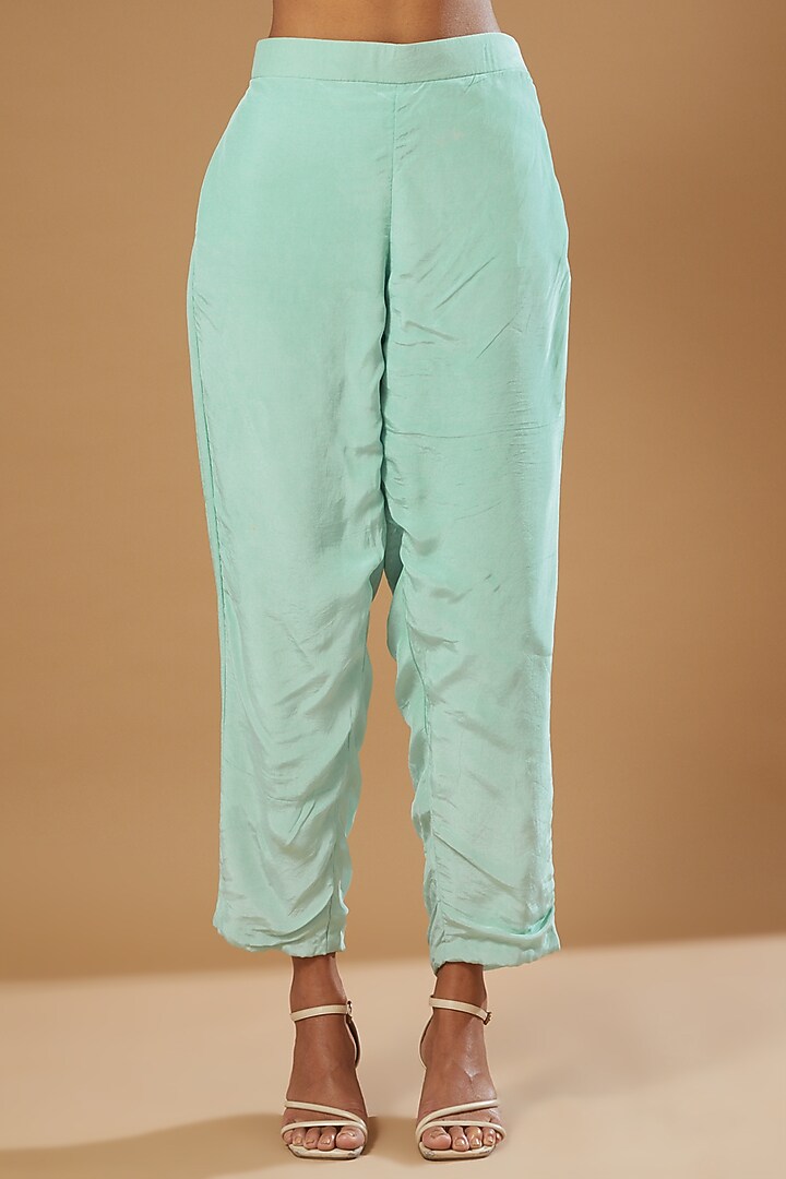 Mint Green Embroidered Kaftan Set by Label Muskan Agarwal at Pernia's Pop Up Shop