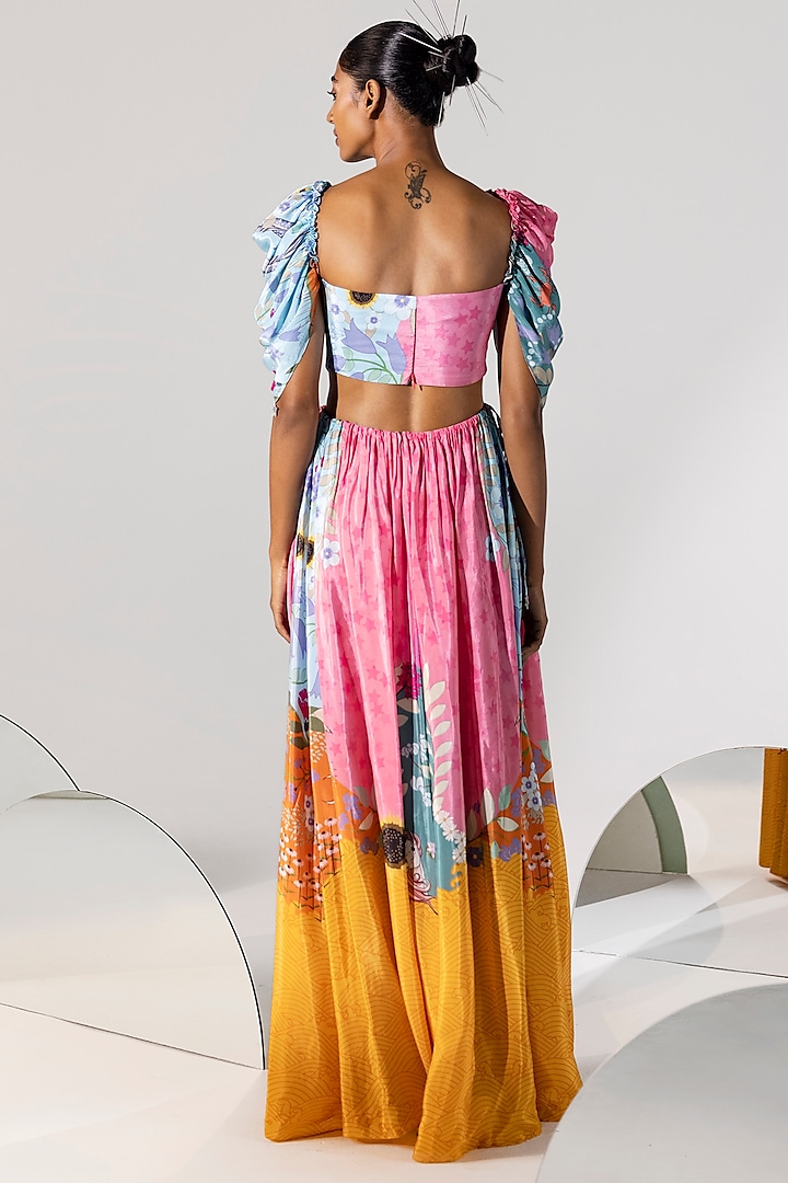 Multi-Colored Embroidered Maxi Vacation Dress by Limerick By Abirr N' Nanki at Pernia's Pop Up Shop