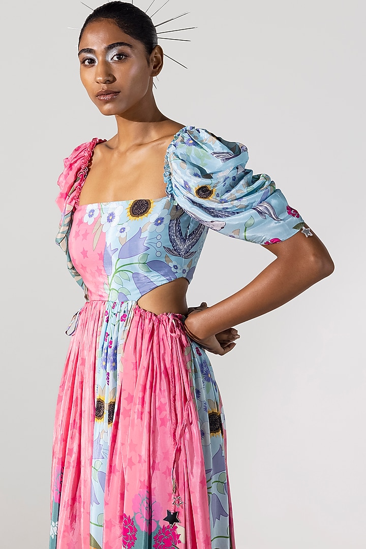 Multi-Colored Embroidered Maxi Vacation Dress by Limerick By Abirr N' Nanki at Pernia's Pop Up Shop