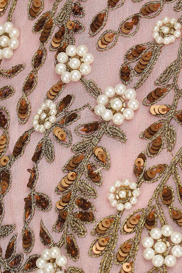 Baby pink floral embroidered cape tunic available only at Pernia's Pop Up Shop.