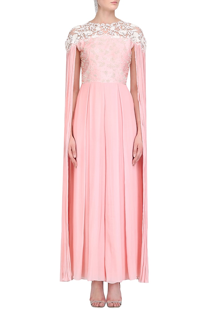 Blush pink cord and pearl work Jumpsuit available only at Pernia's Pop Up Shop.