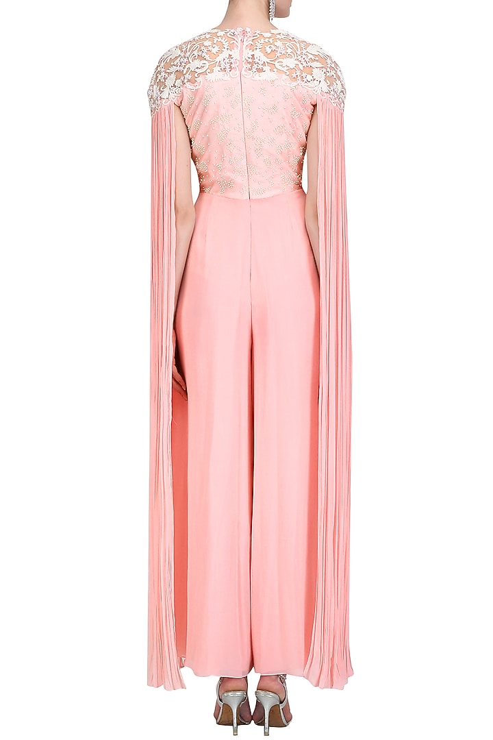 Blush pink cord and pearl work Jumpsuit available only at Pernia's Pop Up Shop.