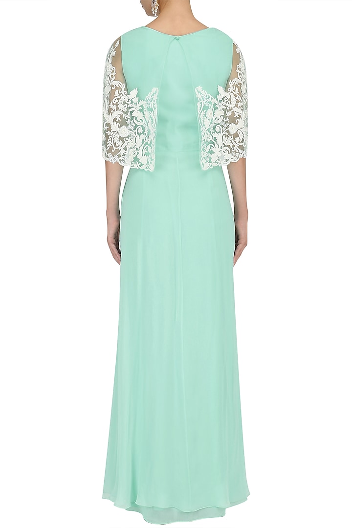 Ivory cord and bead work Cape maxi dress available only at Pernia's Pop Up Shop.