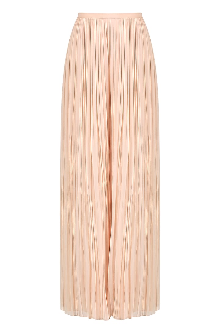 Blush pink cord embroidered asymmetrical kurta and sharara set available only at Pernia's Pop Up Shop.