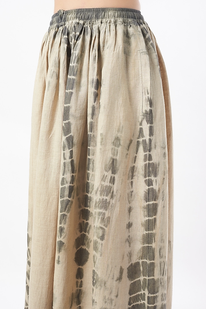 Beige Tie-Dyed Skirt by linencut at Pernia's Pop Up Shop