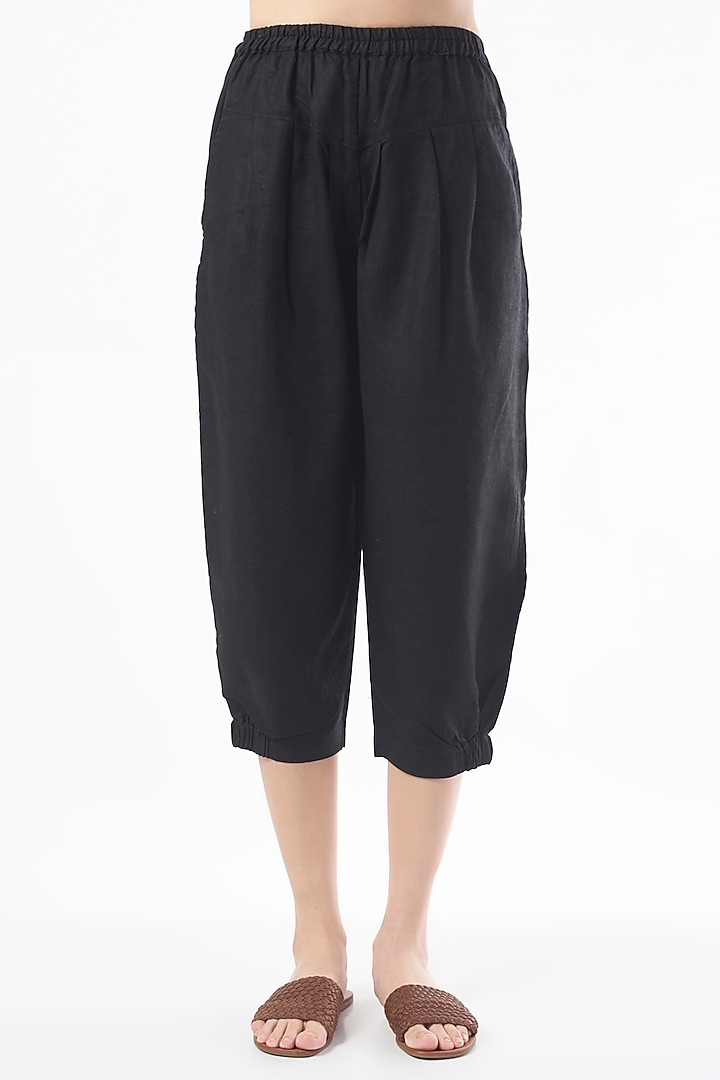 Black Pure Linen Pants by linencut at Pernia's Pop Up Shop