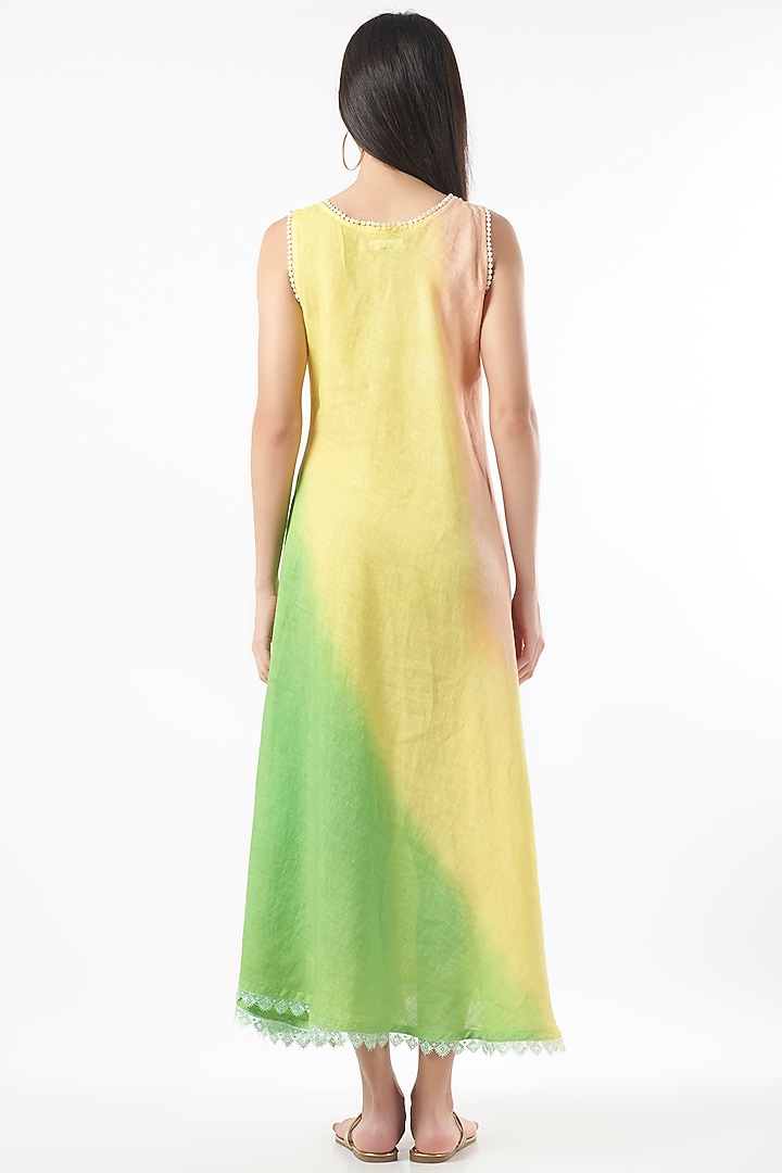 Yellow & Green Ombre Summer Dress by linencut at Pernia's Pop Up Shop