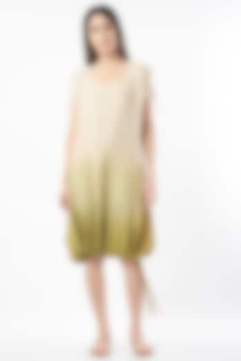 Beige & Olive Ombre Dress by linencut