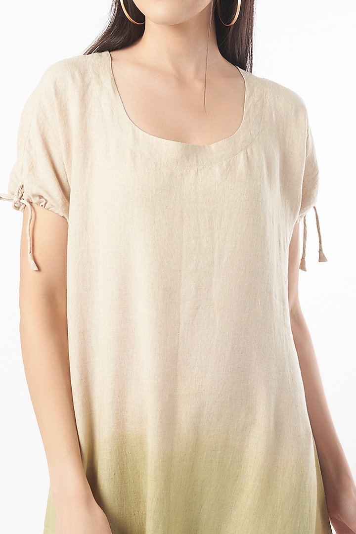 Beige & Olive Ombre Summer Dress by linencut at Pernia's Pop Up Shop
