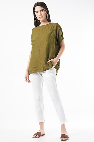 White Pure Linen Pants by linencut