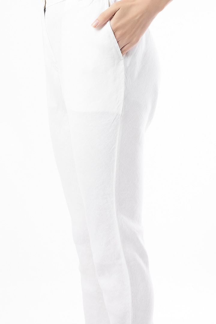 White Pure Linen Pants by linencut at Pernia's Pop Up Shop