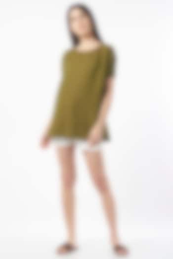 Olive Pure Linen Top by linencut