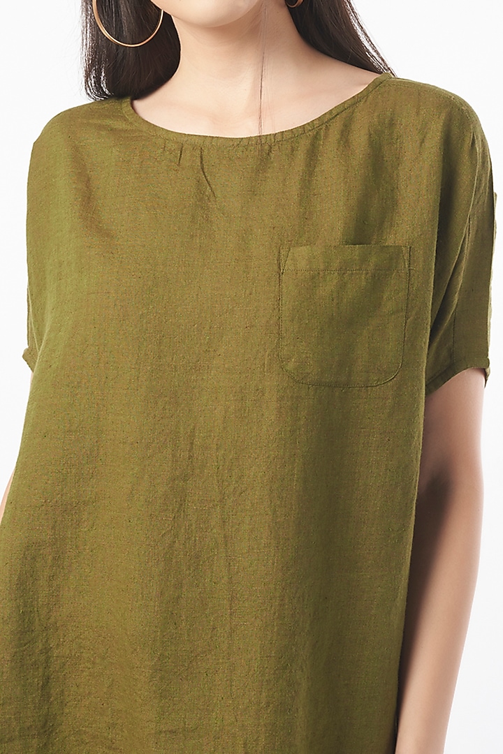 Olive Pure Linen Top by linencut at Pernia's Pop Up Shop