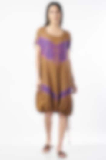 Brown & Purple Tie-Dyed Dress by linencut