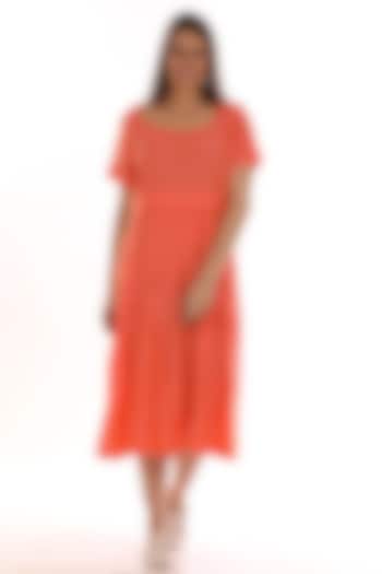 Orange Linen Summer Dress by linencut at Pernia's Pop Up Shop